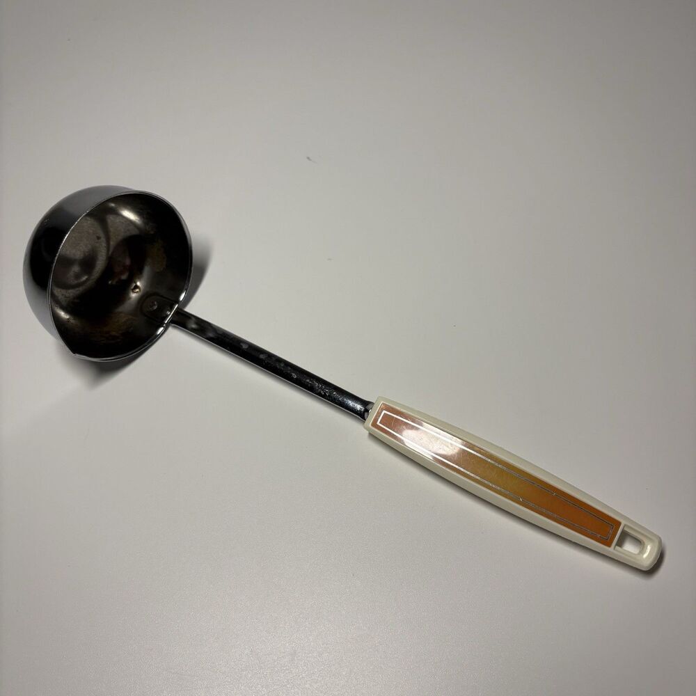 Ecko Ladle Spoon Stainless USA Chromium Plated Vintage Kitchen Utensil Orange